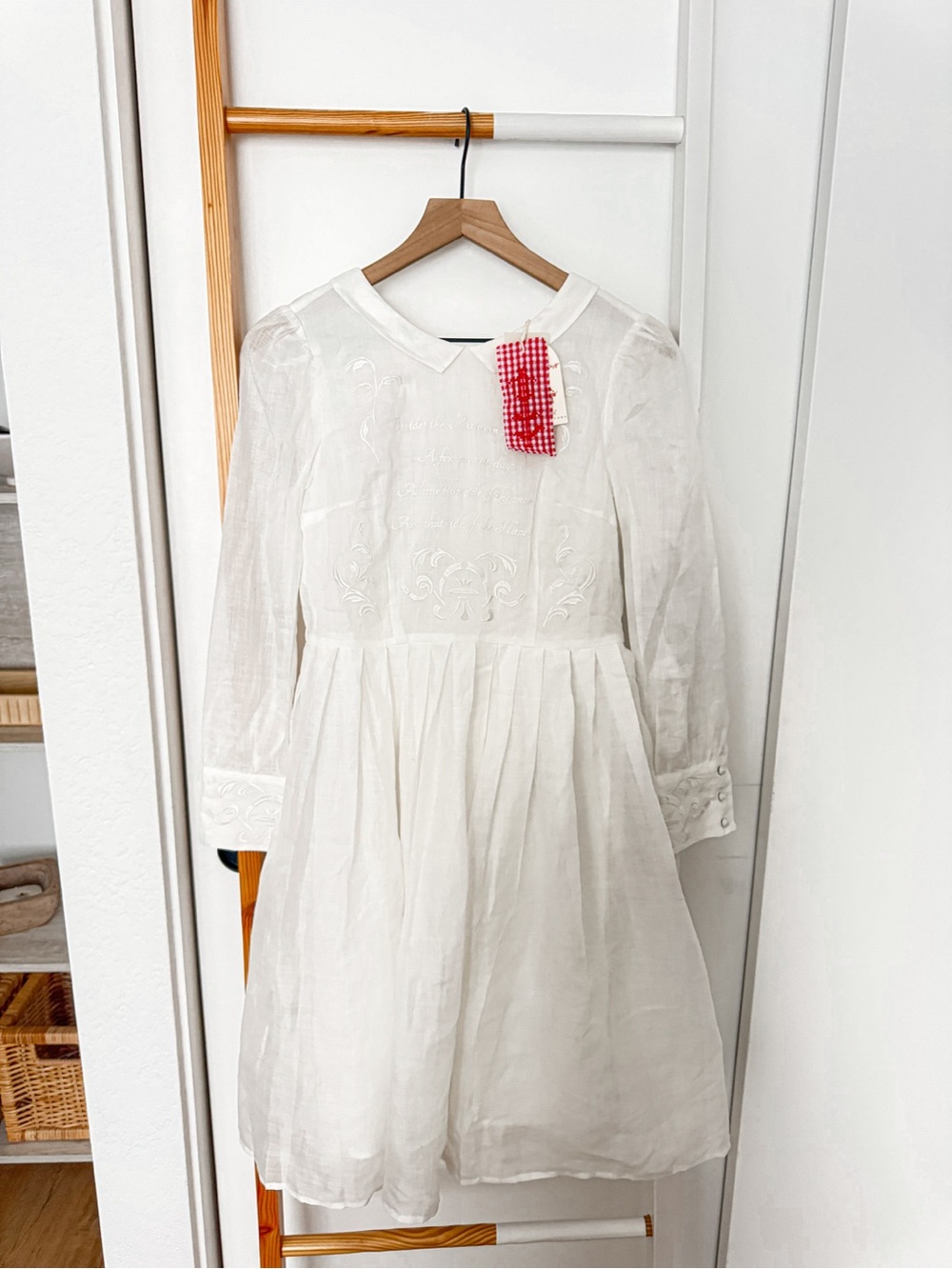 Unlogical Poem Victorian Cottagecore Embroidered White Dress NWT